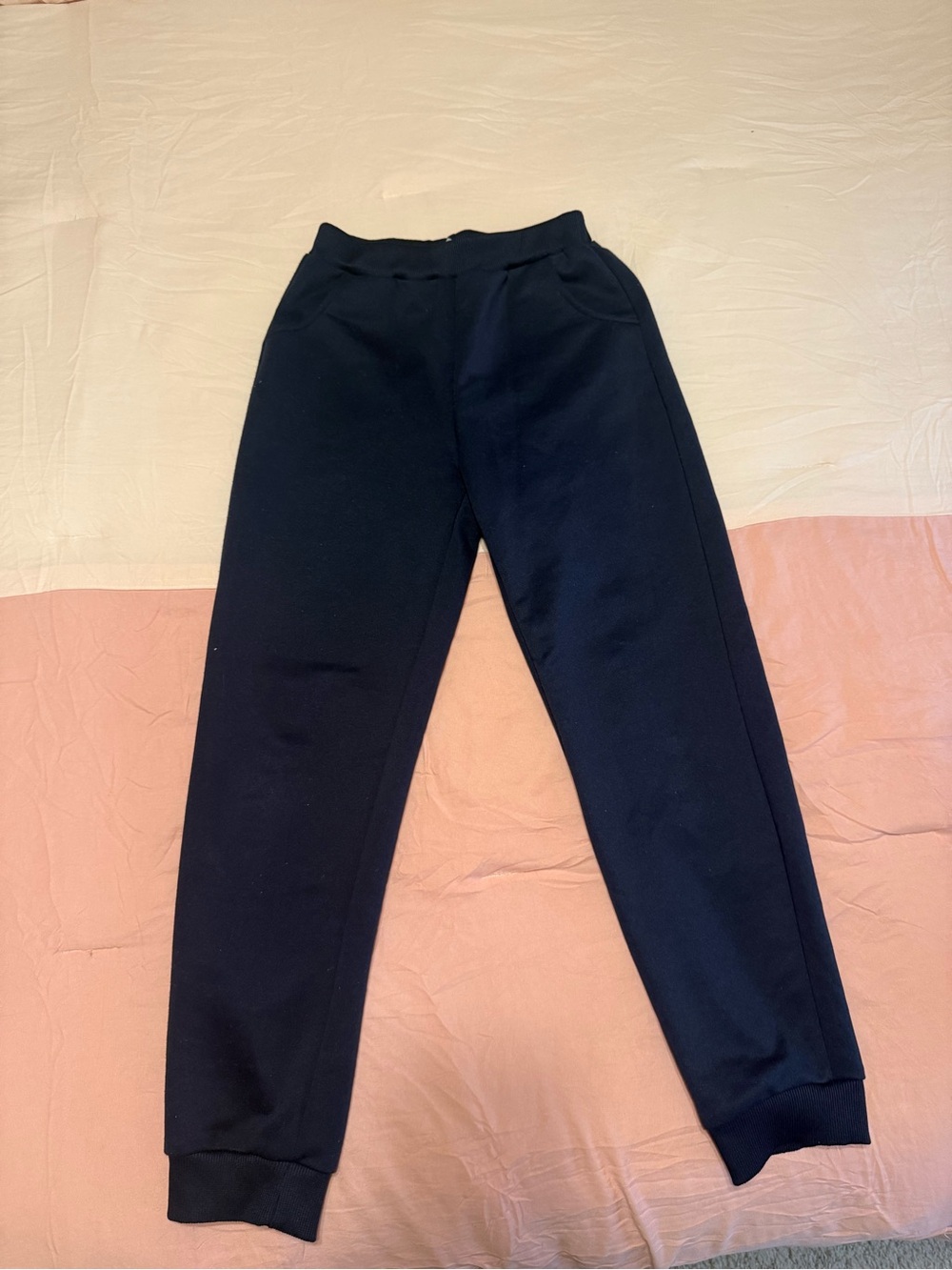 Kids Navy Blue Jogger Pants - Comfortable Everyday Bottoms Size 11-12y Youth